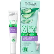 Image of EVELINE Organic Aloe + Collagen Liquid Eye Pads Reducing Dark Circles 20ml *NEW*