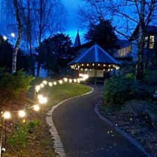 Image of Outdoor Festoon String Lights Replaceable LED Filament Style Bulbs Lighting