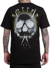 Image of Sullen Men's Hugo Badge Short Sleeve Premium T-shirt Tattoo Art Skull Tee