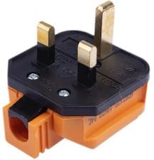 Image of Masterplug UK Mains Plug, 13A Orange, Cable Mount Thermoplastic, 250V (Pck of 5)