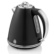 Image of Swan Retro Jug Kettle with 3KW Fast Boil Easy Pour 1.5 Litres, Black - SK19020BN