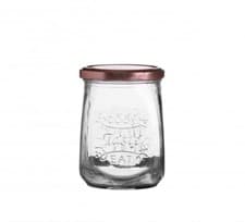 Image of Glass Storage Jar with Copper Rose Gold Lid 0.5L or 1L Clear Transparent Glass