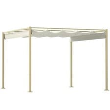 Image of Pergola with Retractable Roof and Magnetic Fixture 3 x 3(m) Garden Shades Black