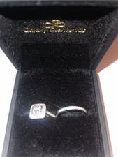 Image of 18ct White Gold Diamond Cluster Ring/Platinum Wedding ring-Size L½ - UK Hallmark