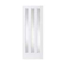 Image of internal door white primed aston 3 light clear or frosted glass white primed