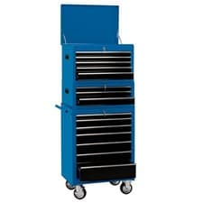 Image of Draper Expert Roller Cabinet and Tool Chest, 15 Drawer 26in Blue Set