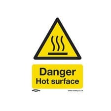 Image of Sealey Safety Sign - Danger Hot Surface - Self-Adhesive Vinyl