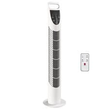 Image of HOMCOM 78.5cm Oscillation Tower Fan with Remote Control 3-Speed Wind White