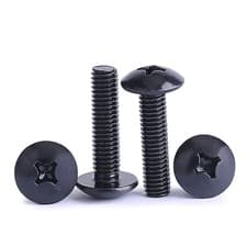 Image of M4 M5 M6 BLACK PHILLIPS MACHINE PAN TRUSS HEAD SCREWS BOLTS ZINC-PLATED STEEL
