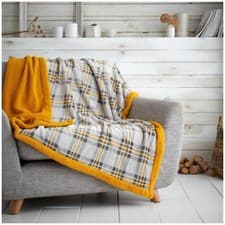Image of Luxury Check Sofa Bed Throw Lightweight Extra Large Teddy Fleece Travel Blanket