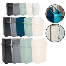 Image of Plastic Swing Bin 8L/25L/50L Waste Dustbin Rubbish Refused Recycle Basket - UK