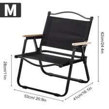 Image of Portable Outdoor Folding Chair Single Layer 600D Black Oxford Cloth + Carbon
