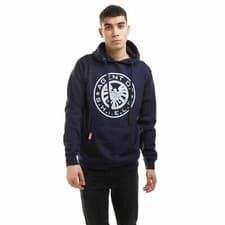 Image of Official Marvel Mens Retro Shield Logo Hoodie Jumper Navy S-XXL