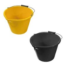 Image of Plastic Bucket Builders 3 Gallons 14L Heavy Duty Water Feed Handle Black x20