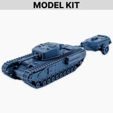 Image of Churchill Crocodile, Model Kit WWII British Flamethrower Tank Miniature