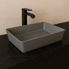 Image of RAK Feeling Rectangular Countertop Wash Basin 500mm Wide - Matt Grey