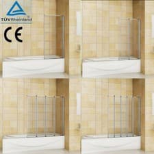 Image of 1/2/4/5 Fold Pivot Folding Bath Shower Screen 1400 Glass Over Door Panel&Seal