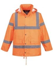Image of Mens Hi Viz Work Coat Portwest Hi-Vis Breathable Jacket RIS RT34 Medium