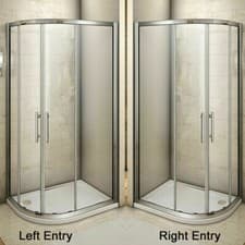 Image of Quadrant Shower Enclosure and Tray Walk In Corner Cubicle 6mm Glass Screen Door