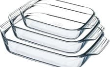 Image of Pyrex 8023510 Set of 3 Borosilicate Glass Oven Plates – Extreme Resistance –...