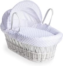 Image of , Dimple Wicker Moses Basket, White
