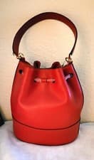 Image of New with Tag Lauren Ralph Lauren Leather Medium Sized Andie Drawstring Red Bag