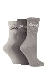 Image of Jeep Womens Cotton Boot Socks with Cushioned Foot 4-8 in 4 Colours - 3 Pair Pack