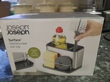 Image of Joseph Joseph Surface Stainless Steel Sink Tidy Caddy Area Organiser - Large