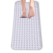 Image of Non-Slip Strong Suction Cups Bathtub Mats  Extra Long Anti Mold Bathroom Rugs UK
