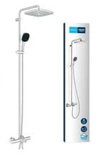 Image of GROHE Vitalio Comfort 250 - Wall Mounted Shower System with Bath Thermostat (Squ