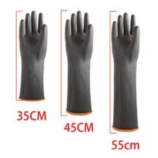 Image of 45/55cm Rubber PPE Latex Gauntlets Long Gloves Anti Chemical Industrial Gauntlet