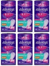 Image of Always Dailies Singles Panty Liners Fresh Scent 20 Liners X 6