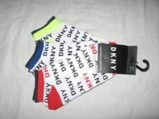 Image of BNWT DKNY Ladies Low Cut Repeat Trainer Socks White 3 Pairs Size 4 - 7