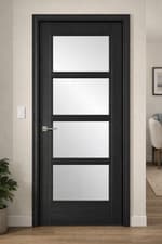 Image of Internal Vancouver Charcoal Black Finished 4 light Clear Glazed Door B Graded