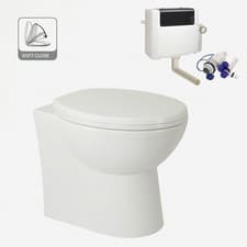 Image of Pronto Back To Wall Toilet Pan BTW With Soft Close Seat And Concealed Cistern