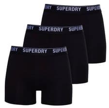 Image of Superdry Mens 3 Pack Boxers Black/Black Optic White