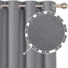 Image of Thermal Thick Blackout Curtains Ready Made Eyelet Ring Top Curtain Pair Tiebacks