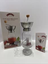 Image of Kilner Stainless Steel Sauce Press Jar Glass Set Preserve Storage Jar 1L