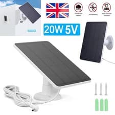 Image of 20W Solar Panel for Ring Cameras - 5V Charger Kit Spotlight/Stick Up Cam