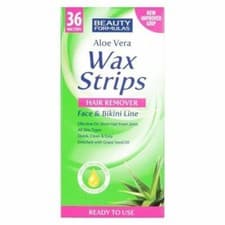 Image of Beauty Formulas Aloe Vera Wax Strips Hair Remover for Face & Bikini Line