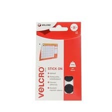 Image of Velcro Brand Stick On Coins 16mm - Black Pack of 16 VEL-EC60228 - Genuine Velcro