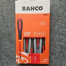 Image of Bahco BE-9882SL ERGO 5 Piece Slim VDE Insulated Slotted & Pozi Screwdriver Set