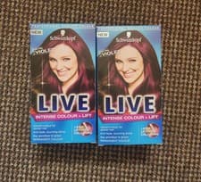 Image of Schwarzkopf Live Intense Colour + Lift L76 Ultra Violet Permanent Hair Dye x2