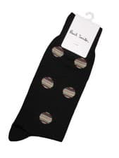 Image of BNWT - PAUL SMITH Mens Multi Coloured Polka Spots Socks Black Made In Italy