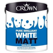 Image of Crown Pure Brilliant White Matt Emulsion 2.5 Litre