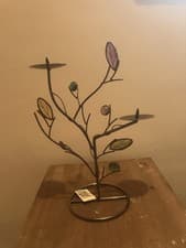 Image of Candle Holder With Coloured Glass Petals