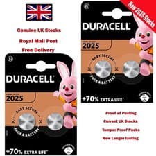 Image of 4x Duracell CR2025 3V Lithium Coin Cell Battery DL2025
