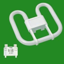 Image of 2x 16W GR8 2D Light Bulbs 2 pin CFL Energy Saving 3500K White Double D Lamp