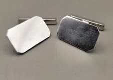 Image of Sterling Silver Plain Cufflinks 18x12mm Solid 925 Nens Gift Brand New Handmade