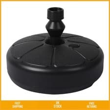 Image of Sturdy Weatherproof Garden Parasol Base Water Sand Fill Umbrella Stand 13L